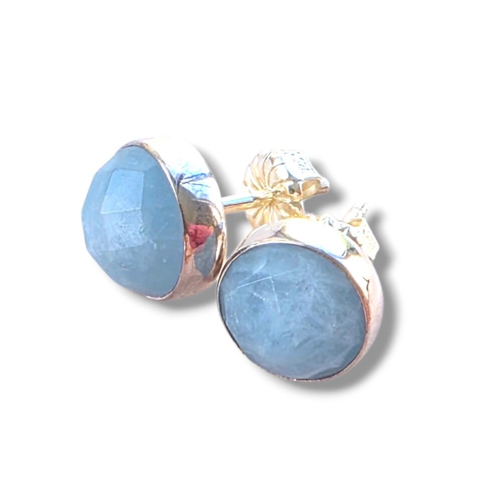Jay King DTR Desert Rose Trading Sterling Silver‎ Aquamarine Post Earrings New